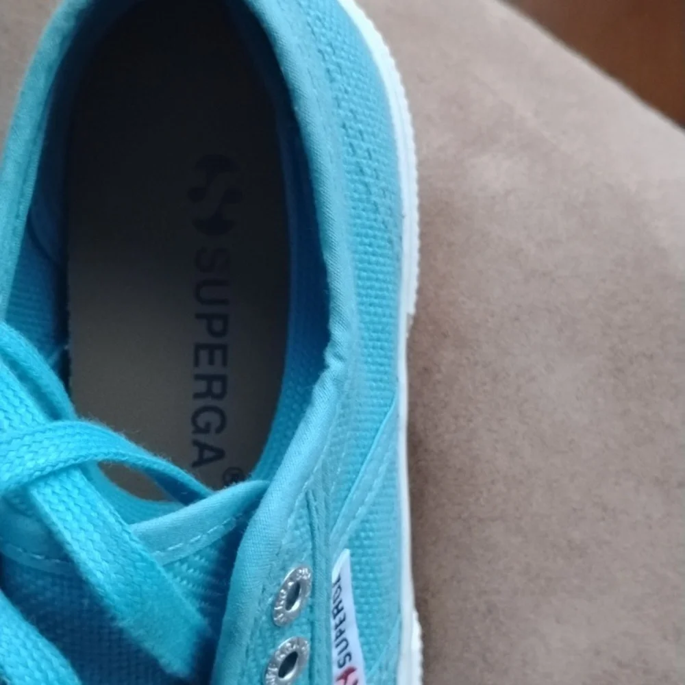 Toddler Superga Turquoise Canvas Sneakers - Picture 4 of 5